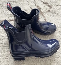 Image of Joules Women Wellibob Boots Wellies Navy Gloss  Size 6
