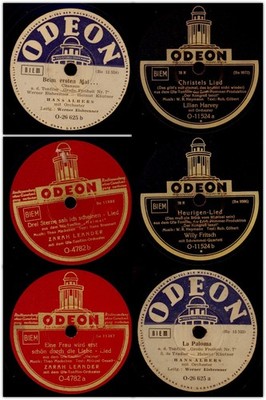 3x STARS DER UFA auf Schellackplatte, Hans Albers, Harvey, Leander Set322G