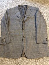 Ermenegildo Zegna Men s US46L Brown Hues Cashmere Micro Check Sport Coat