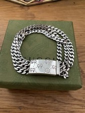 Genuine Gucci Ghost Three Chain Sterling Silver  Bracelet With Box Pouch