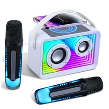 Mini Karaoke Machine for Kids Adults, Portable Bluetooth Speaker with 2