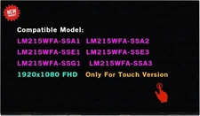 21.5" LCD Screen for HP LM215WFA-SSA3 LM215WFA(SS)(A3) FHD 30pin Touch Display