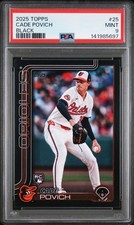 2025 Topps Cade Povich Black /74 RC PSA 9 Baltimore Orioles