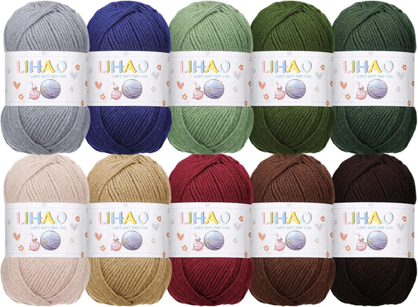 10X50G Set Wolle Zum Stricken HäKeln Acryl Garn Stricken Handstrickgarn Acrylga-image