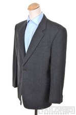 ARMANI COLLEZIONI Solid Gray 100 Wool Tweed Blazer Sport Coat Jacket - 44 R