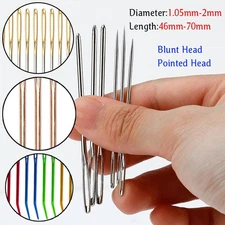 Big Eye Blunt Needles Wool Thick Hand Knitter for Yarn Sewing Darning 1-2mm Dia
