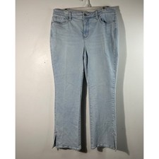 Womens NYDJ Barbara Bootcut Jeans Light Wash Blue 14 Lift Tuck Tech