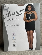 Hanes Curves Ultra Sheer Control Top Pantyhose Glide On Size 1X/2X Nude