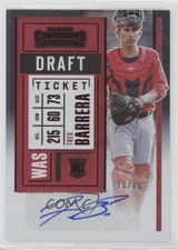 2020 Panini Contenders Rookie 2 Draft Ticket Red 20/75 Tres Barrera Auto 1l2