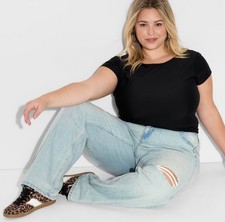 Wild Fable Women's Mid Rise 90's Relaxed Straight Jeans Pants Size 24x31 Rigid