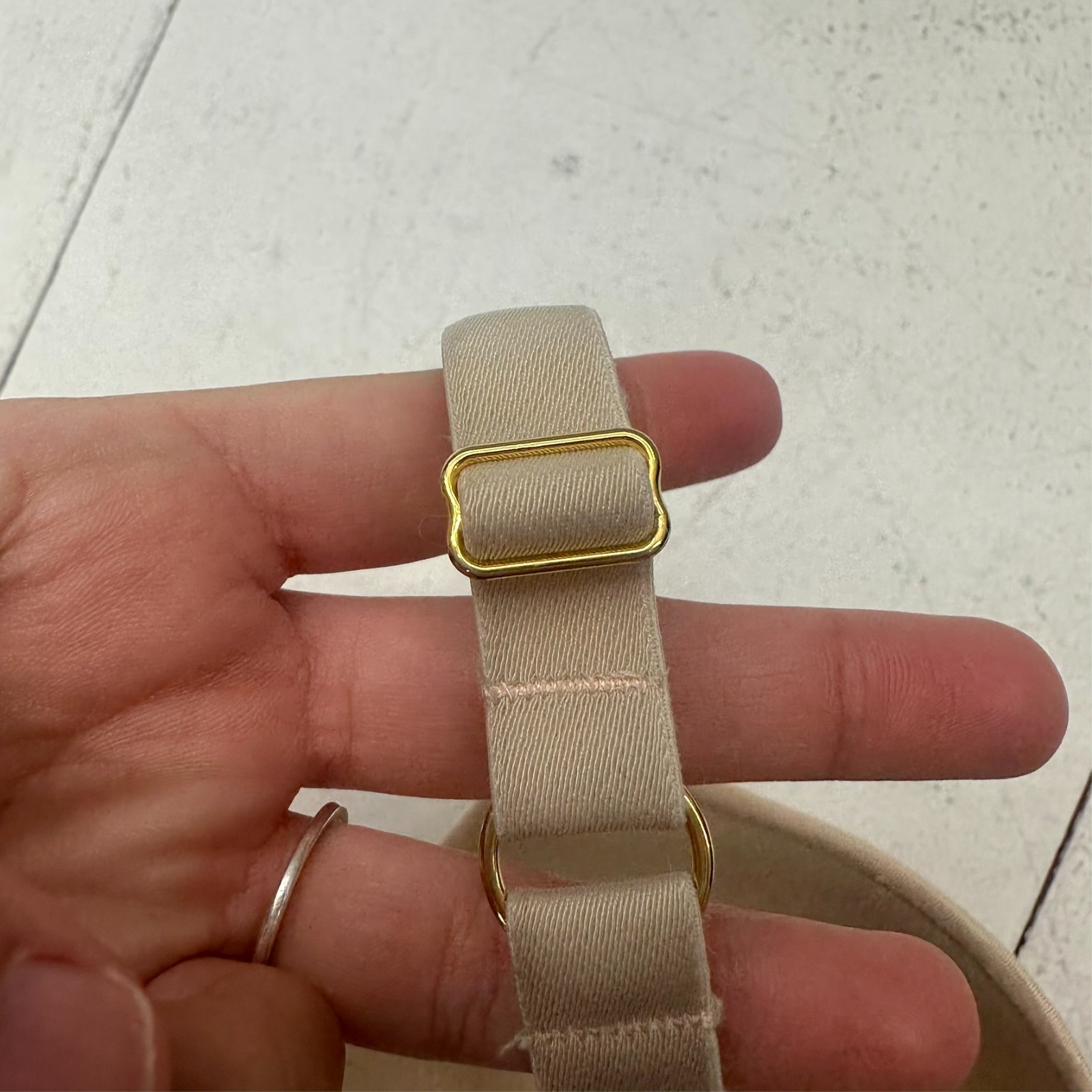 Lively Solid Beige Casual Underwired Padded Hook … - image 3