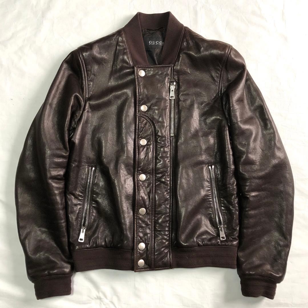 08AW GUCCI leather bomber jacket archive size 48IT