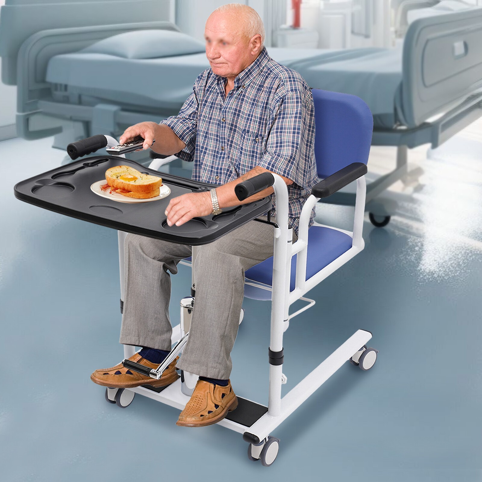 Hydraulischer Patientenlift Liftstuhl Transferhilfe für Toilette Dusche 150kg