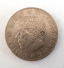 Swedish 1 Krona Gustaf VI 1969 Coin