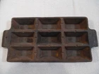 Antique Smelting Cast Iron 9 Bar Heavy Ingot Mold Blacksmith
