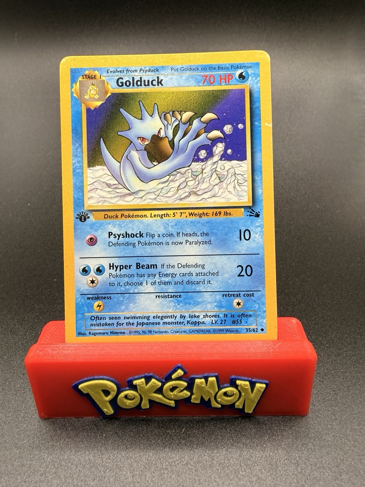 GOLDUCK 35/62 - 1ST EDITION - Fossil - Uncommon - VINTAGE Pokemon Card - LP