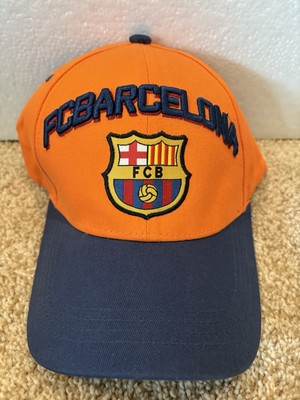 Barcelona Football Club Official FCB Hat Cap (Adult Adj.  Strap Back) Orange