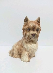 RARE! #32S1 Vintage Yorkshire Terrier Dog Statue Figurine Possibly By Shafford?