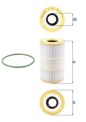 MAHLE OX 1185D Oil Filter Fits Audi A5 Sportback Convertible Q7 A4 B8 Avant VW