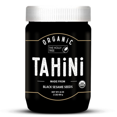 Organic Black Tahini Paste 16 oz (1lb) - Black Sesame Paste - USDA Certified, Ko