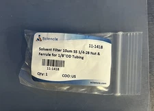 Sciencix 11-1418 Solvent Filter 10 µm SS 1/4-28 Nut & Ferrule for 1/8" OD Tubing