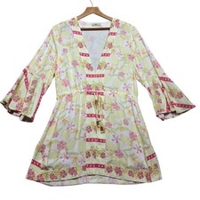Anthropologie Maaji Lemonade Joy  Kaftan Mini Dress Size Large