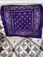 Purple Paisley Bandana Scarf Vintage Style   Pre-Owned