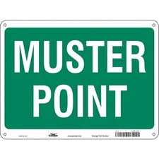 Condor 485G15 Safety Sign, 18 In Height, 24 In Width, Polyethylene, Horizontal