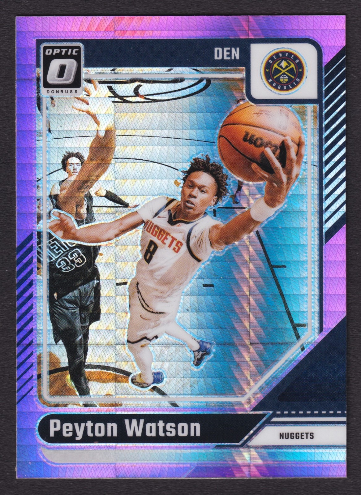 2024-25 Panini Donruss Optic Peyton Watson Hyper Pink Prizm #216 Nuggets NM-MT