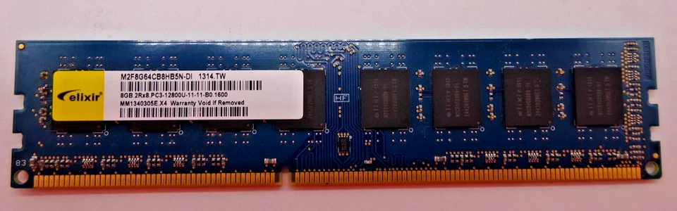 Elixir 8GB (1x8GB) DDR3 M2F8G64CB8HB5N-DI PC3-12800U-11-11-B0.1600 #R1503
