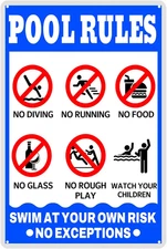 Pool  Signs Outdoor Pool Tin Sign Swim At Your Own Risk No Exceptions Personaliz