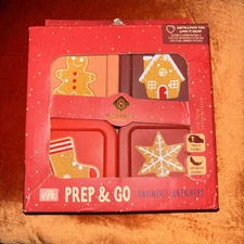 Gourmet Kitchen Prep And Go Condiment Containers Set Of 4 Christmas Theme