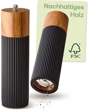Salz & Pfeffermühle Set Akazie Holz Schwarz ...