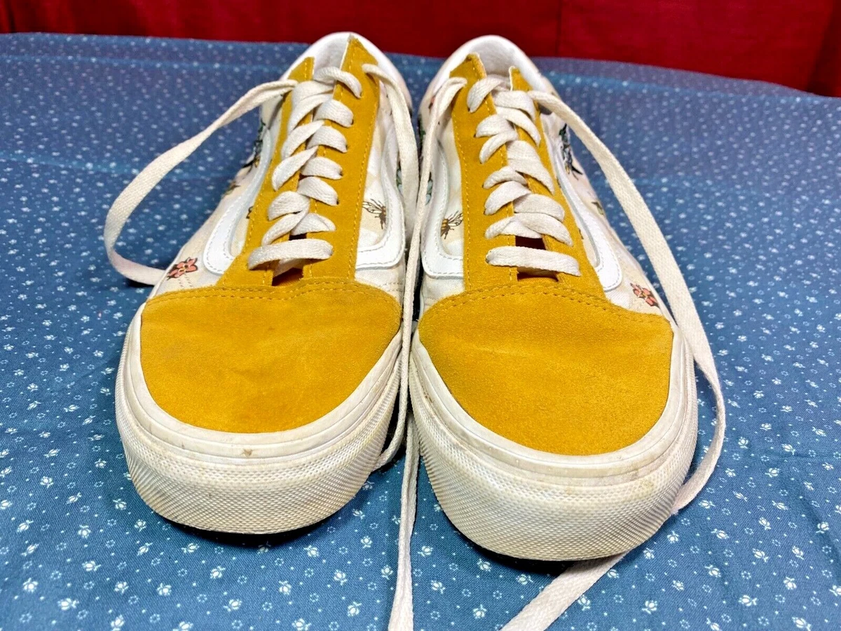 Vans, Shoes, Old School Vans Slip On Yellow And White Check