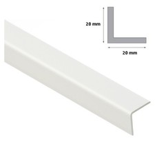 WHITE PLASTIC PVC CORNER  -10 PACK 90 DEGREE ANGLE TRIM 2.5 METERS VARIOUS SIZES