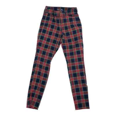 Old Navy Women's Red Blue Plaid Pixie High Rise Skinny Ankle