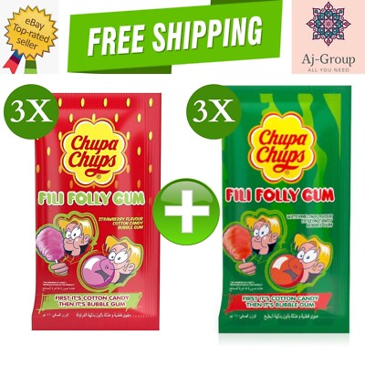 6 Pack x Chupa Chups Fili Folly Gum Cotton Candy ( 11 gram)