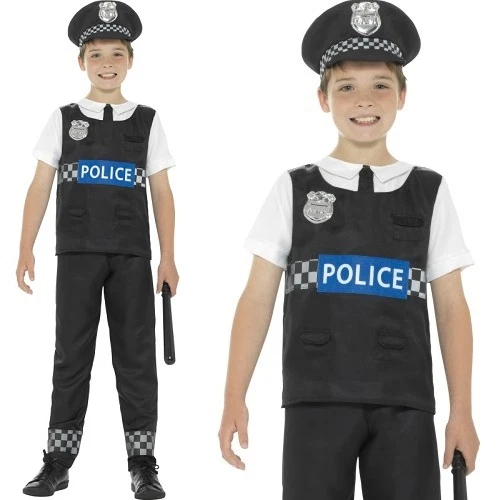 Childs Boys Cop Fancy Dress Costume Police Boy Kids Outfit by Smiffys