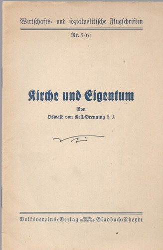 Oswald von Nell-Breuning signiert Kirche und Eigentum Wirtschafts- und sozial - Bild 2 von 2