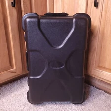 19" Black Hardshell Plastic Wheeled Rolling Combination Music Suitcase Case Box