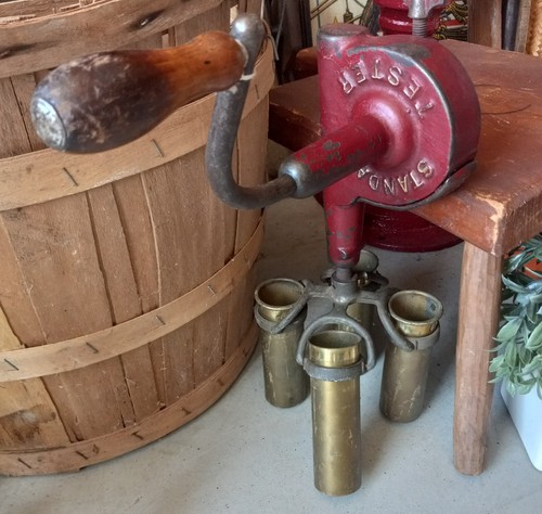 Antique Standard Tester Cream Separator Milk Tester Hand Crank Brass Tubes Red