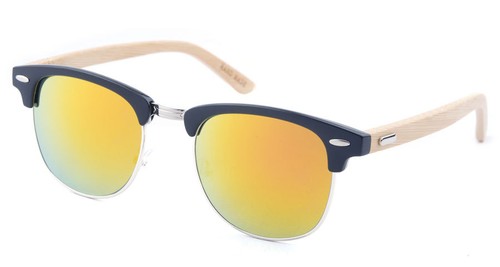 Eco Bamboo Hand Made Mens Womens Classic Blue Clubmaster Wayfay Sunglasses - Picture 22 of 37