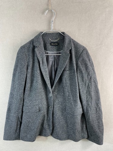 Chaqueta Blazer Massimo Dutti Mujer 10 Gris Tejido Suéter