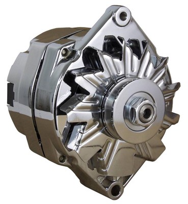 110A Chrome Street Rod Gm High Output Alternator Compatible With 1-One Wire S...