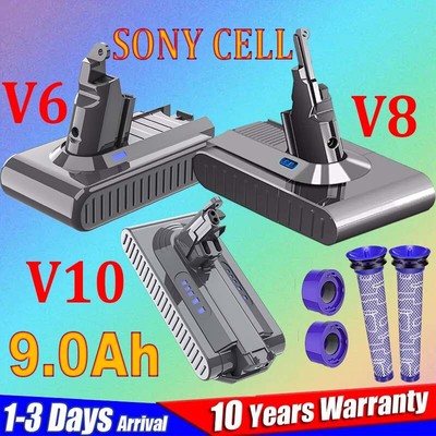 9000mAh Akku Für Dyson V6 V8 V10 Animal Motorhead Staubsauger Ersatzakku/ Filter