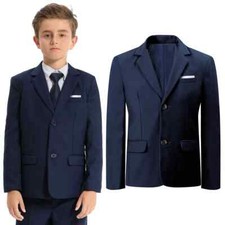 Boys Blazer Kids Wedding Formal Solid Jacket Gentleman Birthday Performance Suit