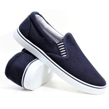 Mens Slip On Canvas Shoes Espadrilles Deck Plimsolls Trainers Boys Boat Shoes