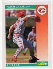 Norm Charlton 1992 Score Baseball Base Common #267 Cincinnati Reds
