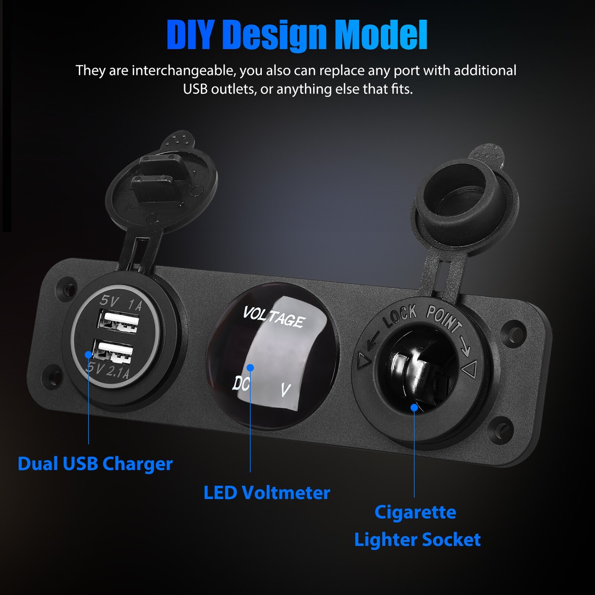 Dual USB Car Cigarette Lighter Socket Splitter Power Adapter Charger Outlet  12V