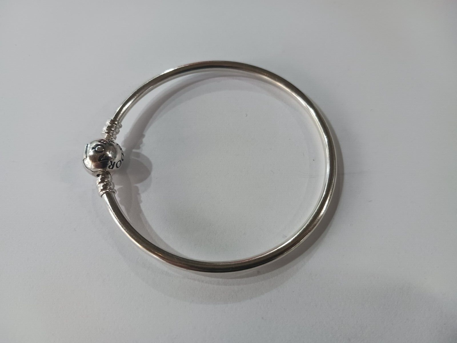Pandora 925 Silver Ale Charm Bangle Bracelet 17cm-image